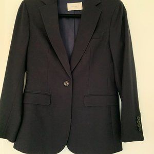 SUISTUDIO DARK NAVY SUIT - SIZE 36S - BLAZER AND TROUSERS - WOOL/SILK